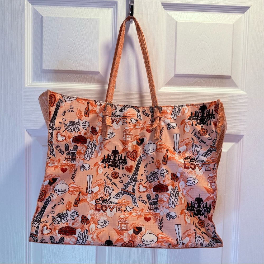 Parisian Toile Print Tote Bag